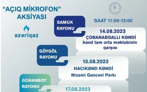 “Azəriqaz”ın növbəti aksiyası bu rayonlarda keçiriləcək - FOTO