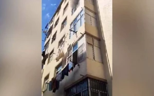 Masazırda altımərtəbəli yaşayış binasında yanğın - VİDEO