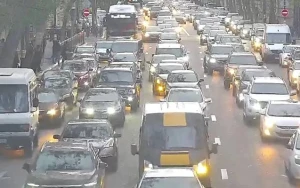 Bakının bir sıra yollarında tıxac var - SİYAHI