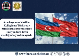 Vəkillər Kollegiyası Türkiyəyə ianə etdi