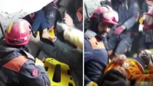 4 nəfərlik ailə zəlzələnin 4-cü günü dağıntılar altından xilas edildi