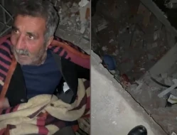 Ailəsini dağıntılar altından sürünərək çıxardan ata hər kəsi kövrəltdi - VİDEO