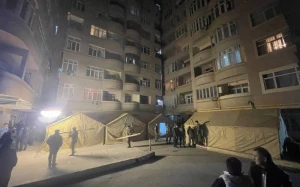 Binəqədidə partlayış baş verən ərazidə çadırlar quruldu - FOTO