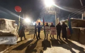 Xankəndi-Laçın yolunda keçirilən etiraz aksiyası davam edir