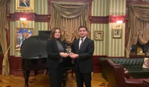 Hikmət Hacıyev israilli diplomatlarla müzakirələr apardı - FOTO