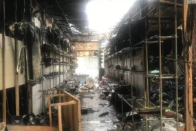 “Sədərək” Ticarət Mərkəzində yanmış obyektlər bərpa edilir - VİDEO