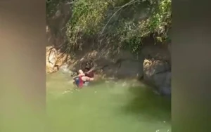 Su anbarında batma təhlükəsi olan şəxs belə xilas edildi - VİDEO