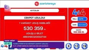 \"4+4\" lotereyasında bu dəfə 530 min manat qazanıldı - VİDEO