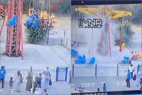 DƏHŞƏT! İranda attraksion qırıldı: Uşaqlar yerə çırpıldılar - VİDEO
