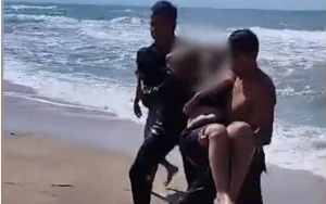 Dənizdə batan qadın xilas edildi - VİDEO