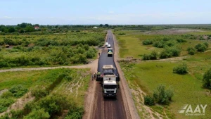 İmişlidə 43.5 km uzunluğa malik yolların yenidən qurulması yekunlaşır - VİDEO/FOTO