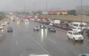 Bakıda bu yollarda tıxac var - SİYAHI