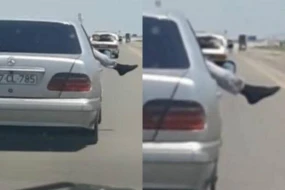 Avtomobildə ayağı bayıra çıxarmağa cərimə düşür? - VİDEO