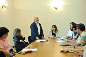 Akademik Milli Dram Teatrında “Sənsiz” tamaşasının məşqlərinə başlanılıb - FOTOLAR