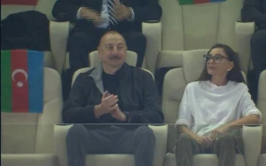 Prezident və xanımı \"Qarabağ\" - \"Qalatasaray\" oyununda