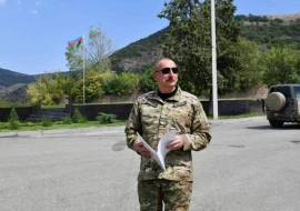 Hadrutda inzibati mərkəzin təməli qoyulub