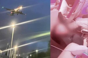 Sərnişinlər və pilotlar içkili sərnişini təyyarədən sürüyüb çıxardılar - VİDEO