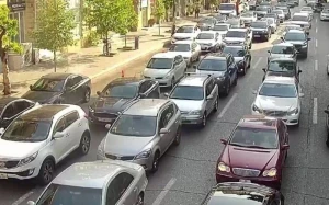 Bakının bir sıra yollarında tıxac var - SİYAHI