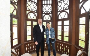 Prezidentlə xanımı Mehmandarovların malikanə kompleksinin açılışında - Fotolar