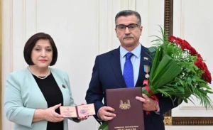 Novruz Aslanova I dərəcəli “Vətənə xidmətə görə” ordeni təqdim edildi