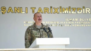 İlham Əliyevin Xankəndidəki paradda çıxışı - VİDEO