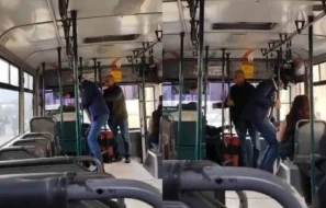 Bakıda avtobus sürücüsü ilə vətəndaş arasında DAVA - VİDEO