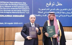 Baş Prokurorluq və Səudiyyə Ərəbistanı dövlət qurumu arasında memorandum imzalandı - FOTOLAR