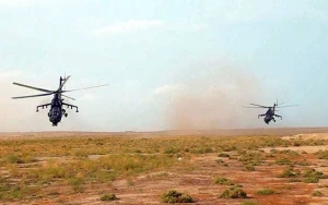 Hərbi helikopterlər təlimdə - VİDEO