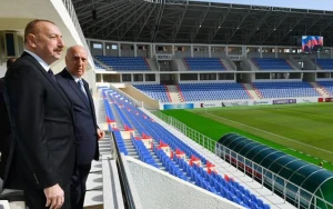 İlham Əliyev Sumqayıt şəhər stadionunda - FOTO