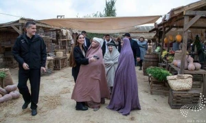 Arzu Əliyeva çəkiliş meydançasında - FOTO