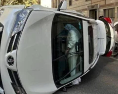 İranda avtomobil qəribə şəkildə qəzaya uğradı