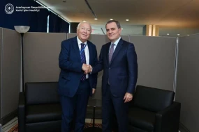 Bayramov Quterreşin müavini ilə danışdı - FOTO