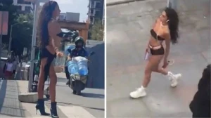 Küçədə çimərlik geyimində gəzən model bu şərtlə sərbəst buraxıldı