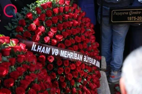 Prezidentlə xanımı Qənirə Paşayevanın dəfninə əklil göndərdi - FOTO