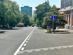 Bakıda bu küçəyə avtobus zolağı çəkildi - FOTOLAR