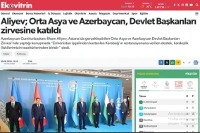 Türkiyə mediası Azərbaycan Prezidentinin Astana səfərini geniş işıqlandırıb - FOTOLAR