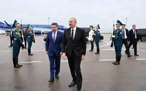Prezident İlham Əliyevin Qazaxıstana səfəri başa çatdı - FOTOLAR