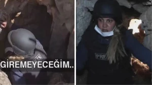 Terror təşkilatına aid mağaraya girən Fülya Öztürk gördüklərinə inanmadı - VİDEO