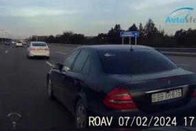 Bakıda manevr qaydasını pozan sürücü təhlükə yaratdı - VİDEO