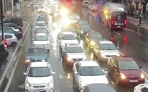 Bakının bir sıra yollarında tıxac var - SİYAHI