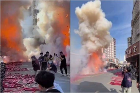 Çin Yeni ilindən qorxulu və heyrətamiz görüntülər - VİDEO