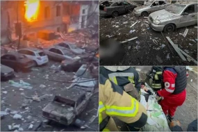 Rusiyadan Ukraynanın şəhərlərinə raket hücumu: Onlarla yaralı var - FOTOLAR