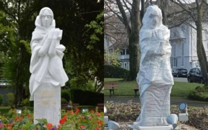 Fransada növbəti vandalizm: Natəvanın heykəlinə qırmızı boya atıldı