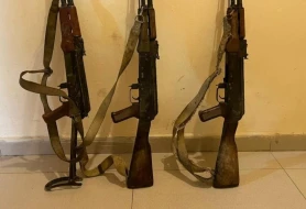 Xankəndidə pulemyot və avtomat silahları aşkarlandı