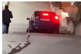 Bakıda pilləkəndə \"Prius\" sürən şəxs həbs edilib - FOTO