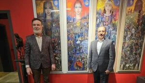 Türkiyə səfiri Xalq rəssamının emalatxanasını ziyarət etdi - FOTO