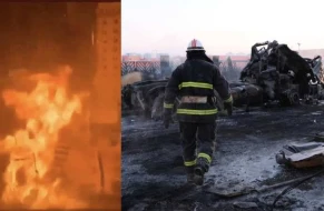 Monqolustanda ticarət mərkəzinin yaxınlığında maye qazla dolu tanker partladı - Ölülər var