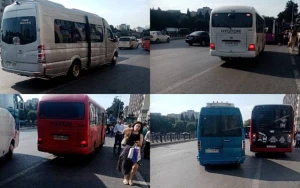 Qanunsuz fəaliyyət göstərən avtobuslar artdı - FOTO