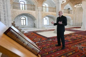 Şuşada Aşağı Gövhər Ağa məscidinin bərpadan sonra açılışı oldu - FOTO