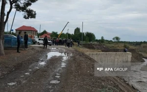Qubada sel kəndin yolunu uçurdu - Giriş-çıxış məhdudlaşdı